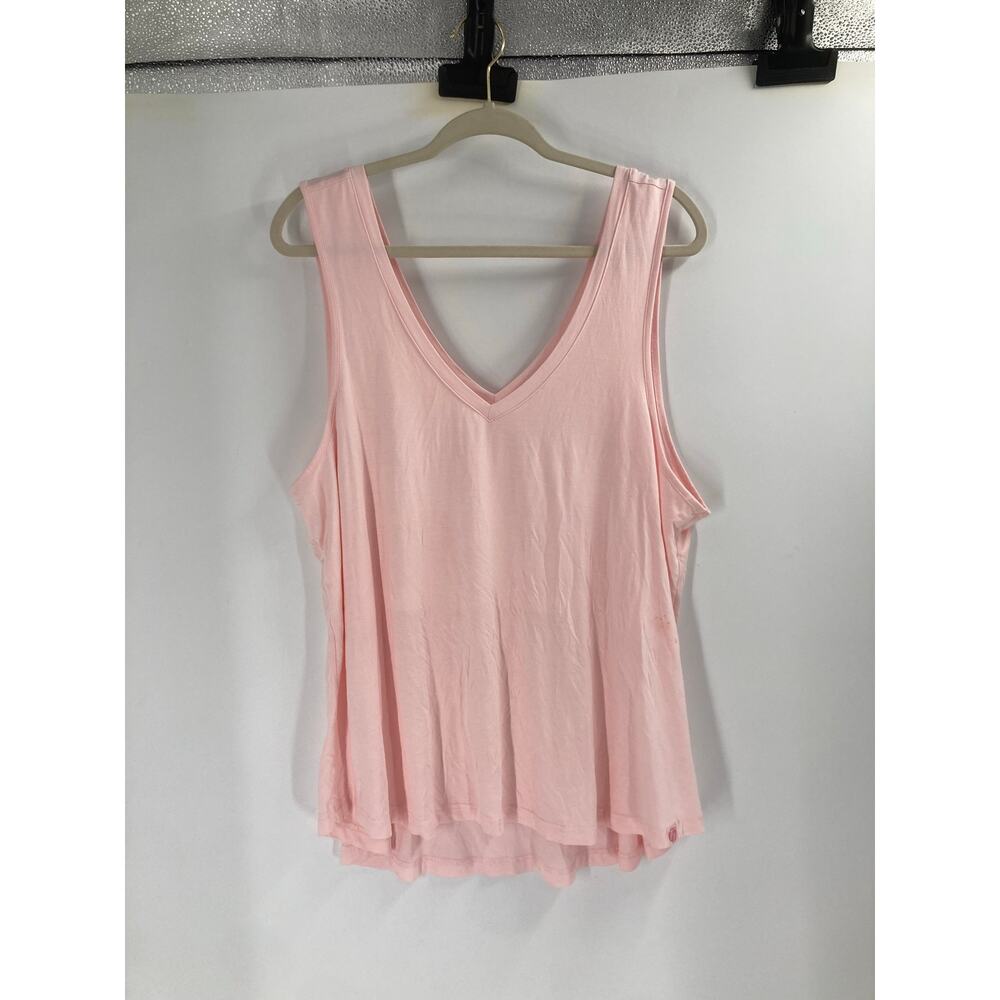Faceplant Dreams Pink Bamboo V-Neck Sleep Tank Top XL Loungewear Sleeveless